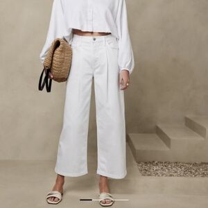 NWT Banana Republic White Wide Leg Crop Pants size 29 size 8 women's